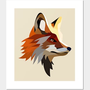 Fox flat art illustration Posters and Art